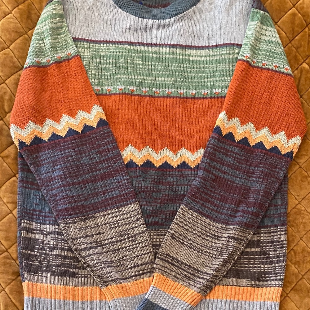 Men's Colorful Striped Crewneck Sweater
